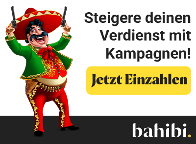 Illustration einer farbenfrohen Figur in traditionellem Outfit neben einem gelben Jetzt Einzahlen Hinweis im Zusammenhang mit dem Thema Bahibi Einzahlung